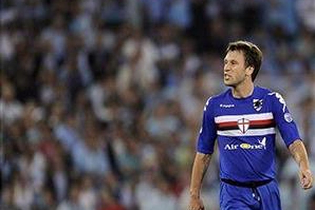 Penyerang Sampdoria, Antonio Cassano.