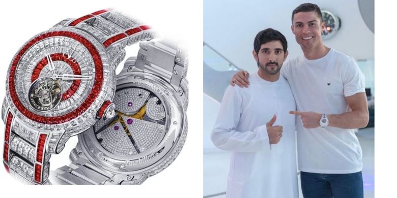 CR7 dengan jam tangan Franck Muller Diamond Tourbillon