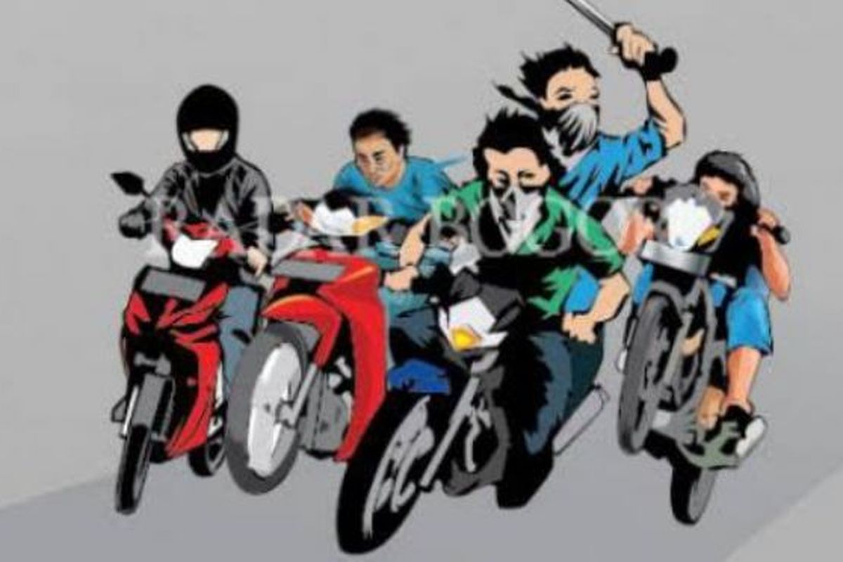 Ilustrasi geng motor. 
