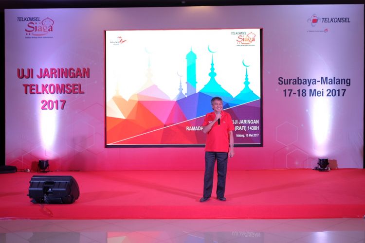 Direktur Network Telkomsel, Bob Apriawan di acara uji jaringan Telkomsel di Malang, Kamis (17/5/2017).