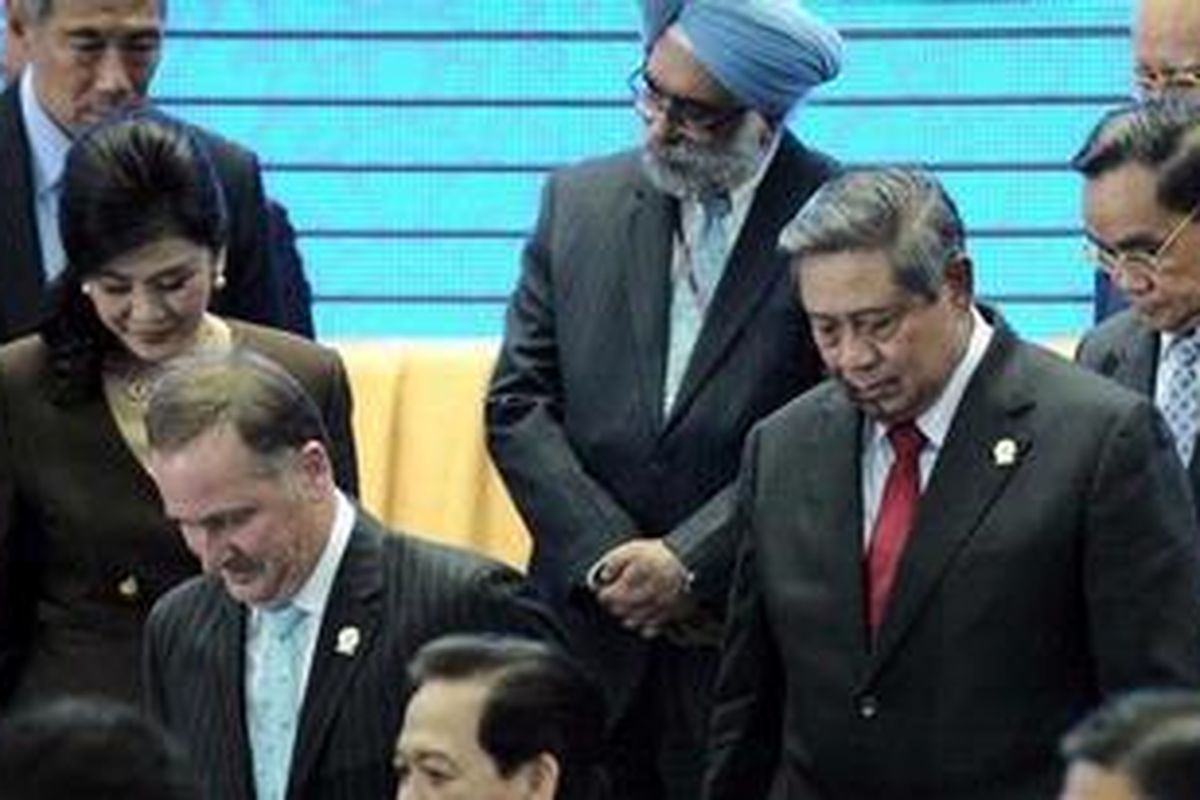 Presiden SBY menghadiri rangkaian penutupan KTT ke-21 ASEAN di Peace Palace, Selasa (21/11/2012) petang.