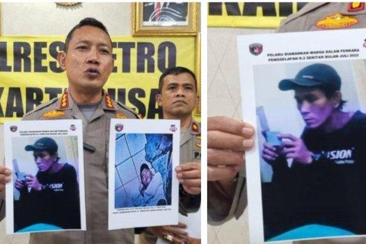Kolase Foto Kapolres Metro Jakarta Pusat, Kombes Pol Komarudin merilis foto pelaku penculikan bocah berinisial MA (6) di Gunung Sahari, Sawah Besar, Jakarta Pusat. Terkuak jejak kelam terduga pelaku.