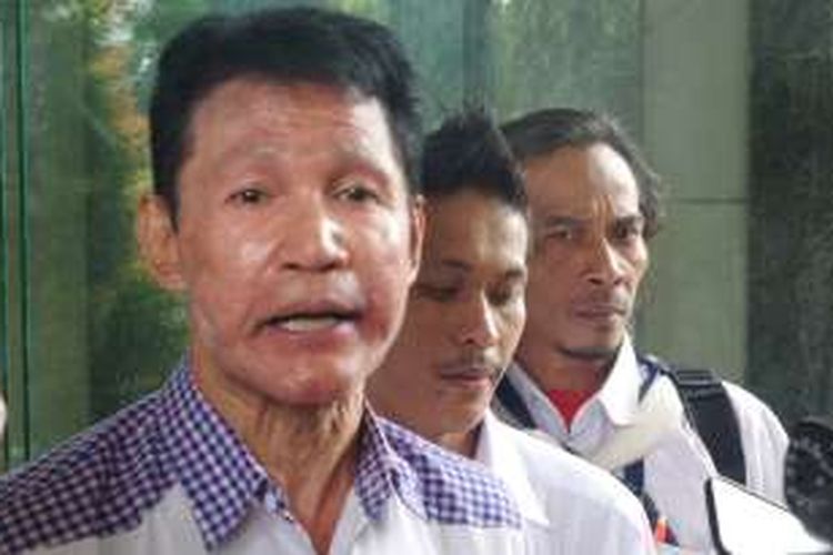 Anggota Bara JP,  Ferry Simanulang dimintai keterangan sebagai pelapor dugaan makar oleh Wakil Ketua DPR Fahri Hamzah di kantor Bareskrim Polri, Jakarta, Selasa (29/11/2016).