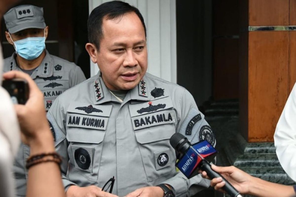 Kepala Bakamla Laksdya TNI Aan Kurnia bertemu di Kemenko Polhukam, Jakarta, Rabu (15/7/2020).
