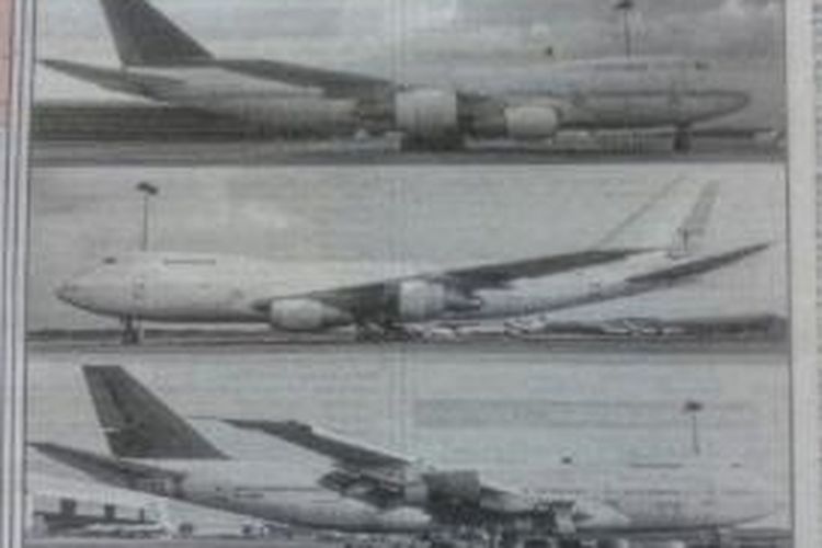 Gambar iklan tiga pesawat yang ditelantarkan di Bandara Internasional Kuala Lumpur