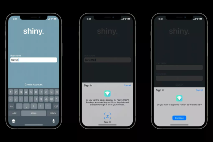 Fitur passkey yang sedang dikembangkan Apple untuk menggantikan penggunaan password konvensional dengan Touch ID dan Face ID untuk sistem keamanan.