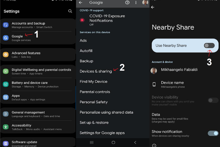 Cara mengaktifkan fitur Nearby Share di ponsel Android