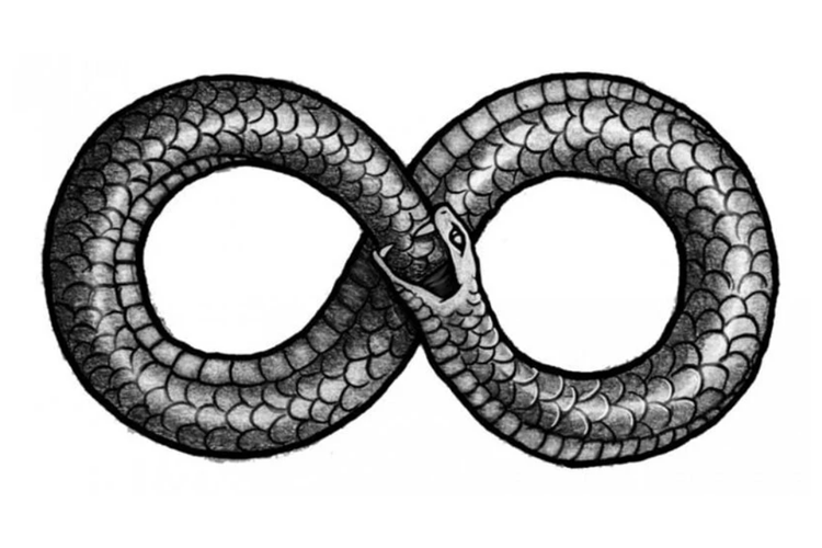 simbol ouroboros disebut sebagai asal-usul simbol infinity.