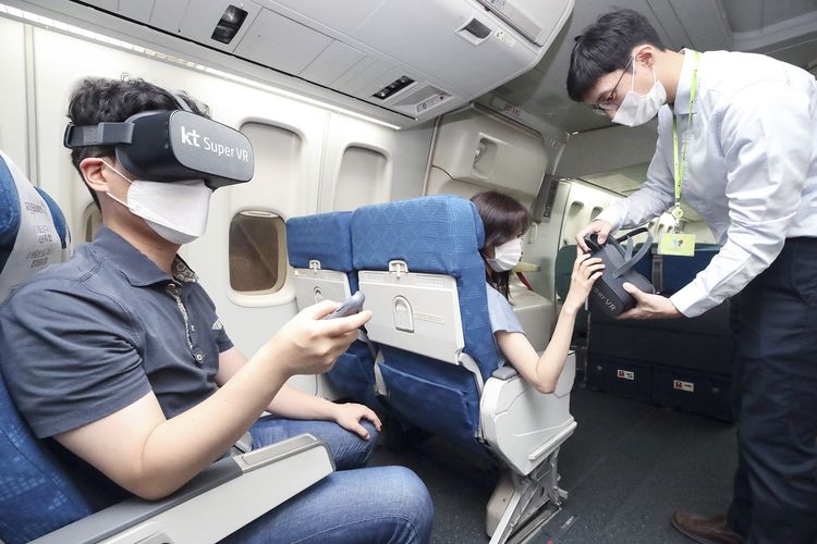 Layanan VR dalam maskapai penerbangan Jin Air.