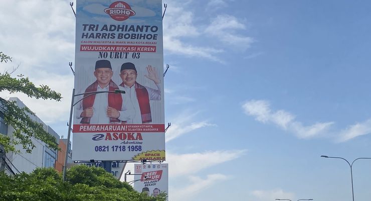 Baliho Cawalkot Masih Bertebaran di Kota Bekasi Saat Masa Tenang Pilkada