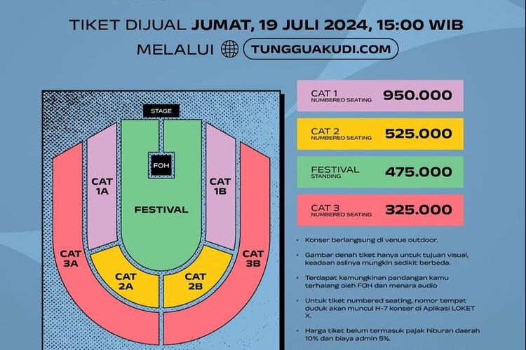 Poster Konser Sheila on 7 ?Tunggu Aku di Bandung? yang berseliweran di beberapa media lokal. Promotor konser menyatut nama Stadion GBLA sebagai venue dalam penjualan tiket 19 Juli 2024 lalu.