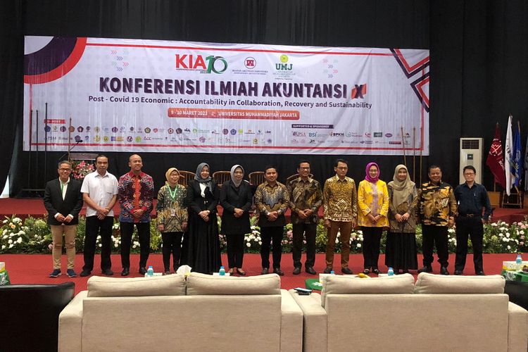 Konferensi Ilmiah Akuntansi X 2023 (KIA), di Gedung Cendekia Universitas Muhammadiyah Jakarta, Kamis, 9 Maret 2023.