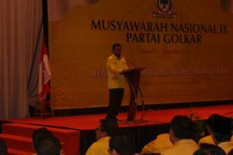 Yorrys Raweyai, dalam Munas IX Golkar versi Presidium Penyelamat Partai, di Ancol, Jakarta Utara, Minggu (7/12/2014).