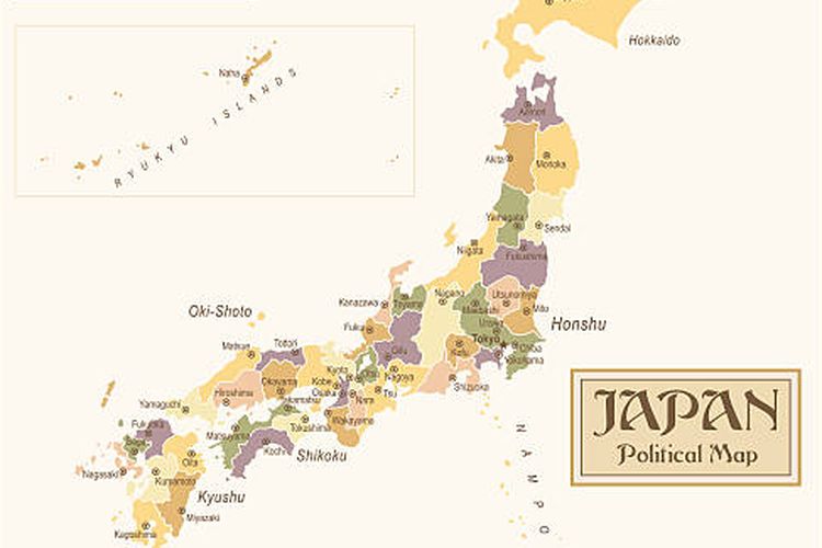 Ilustrasi peta Jepang - Apa yang dimaksud dengan prefektur?