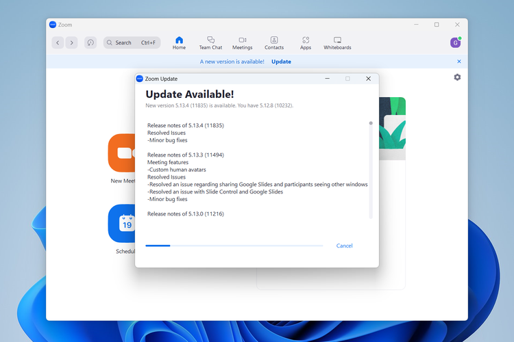 Tangkapan layar update aplikasi Zoom desktop yang membawa fitur baru human Avatar.