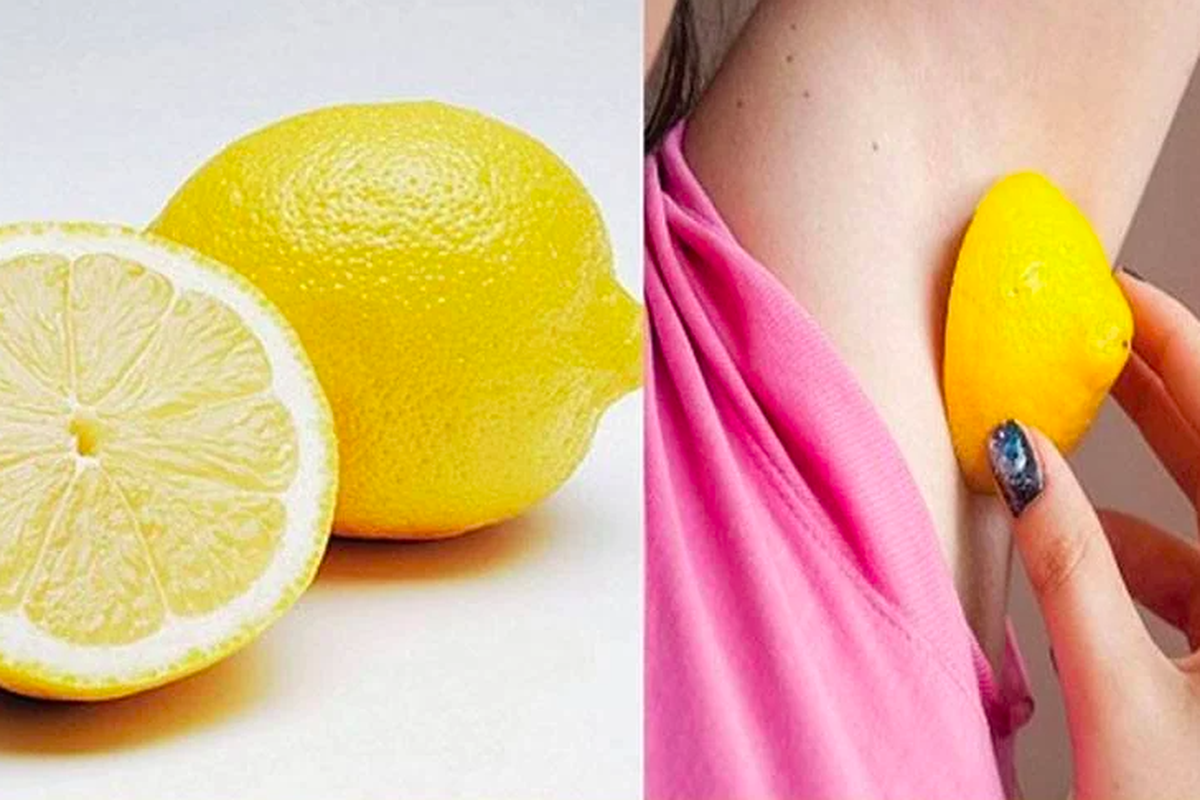 Ilustrasi mencerahkan ketiak dengan lemon