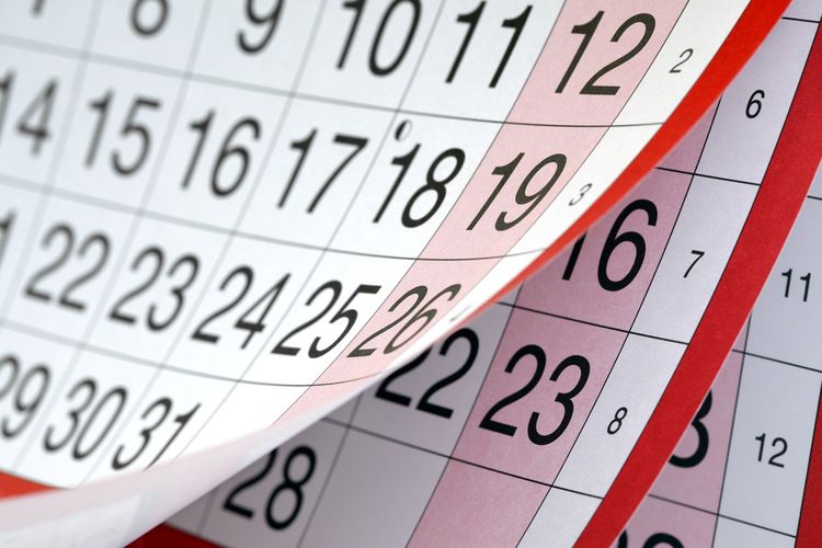 Ilustrasi kalender, jadwal libur, ujian semester 2 atau genap SD-SMA Jawa Timur. 