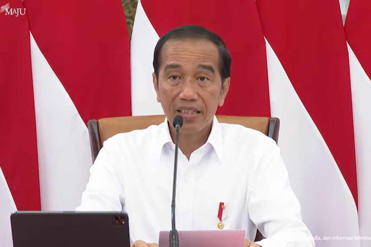 Presiden Joko Widodo (Jokowi) dalam keterangan pers Presiden RI yang ditayangkan melalui akun YouTube Sekretariat Presiden, Selasa (7/2/2023).