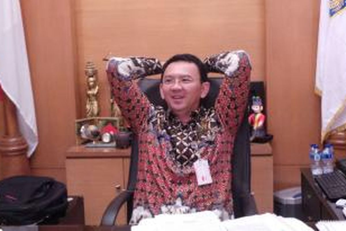 Gubernur DKI Jakarta Basuki Tjahaja Purnama, di Balai Kota, Jumat (10/4/2015). 