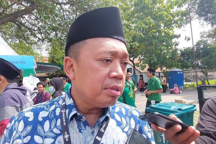 Ketua panitia Porseni NU Nusron Wahid dalam pembukaan side Peroseni NU di Pura Mangkunegaran Solo, Jawa Tengah, Senin (16/1/2023).