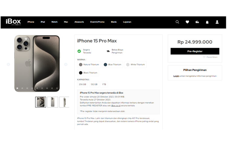 Harga iPhone 15 Pro Max di Indonesia mulai Rp 25 juta