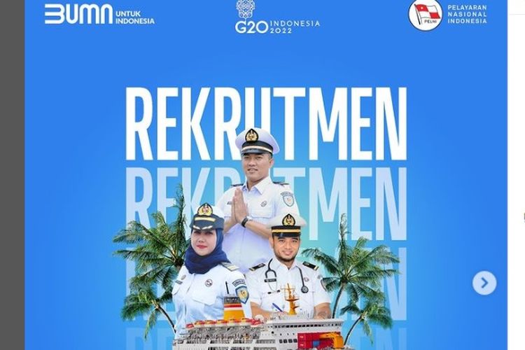 PT Pelayaran Nasional Indonesia atau PT Pelni membuka lowongan kerja melalui program Rekrutmen Pegawai Laut Kontrak Tahun 2022