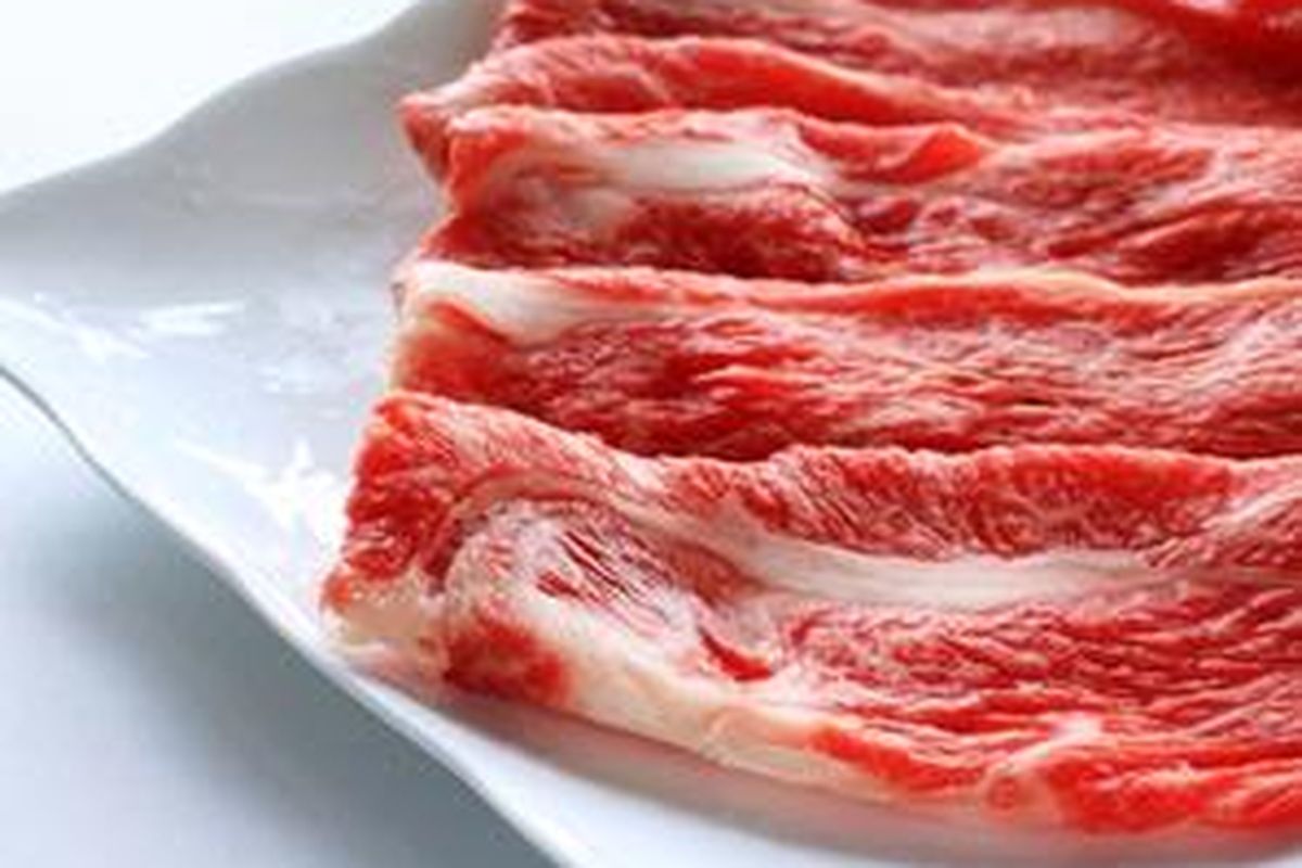 Bagian daging sapi yang biasa digunakan untuk Sukiyaki.
