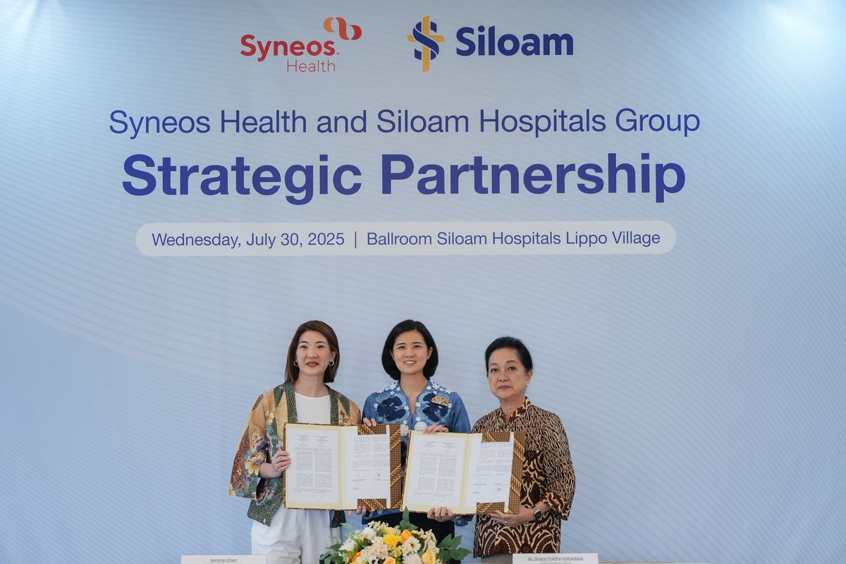 Siloam Hospitals Group (Siloam) dan Syneos Health menandatangani nota kesepahaman (Memorandum of Understanding/MoU) untuk melakukan riset dan studi klinis sesuai dengan standar internasional di Tangerang, Banten, pada Rabu (30/7/2025).