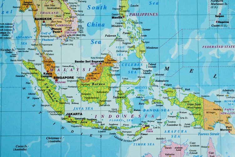 Pulau Kalimantan di peta Indonesia.