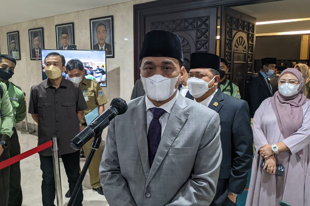 Ketua DPD Gerindra DKI Jakarta Ahmad Riza Patria yang juga Wakil Gubernur DKI Jakarta saat ditemui di Gedung DPRD DKI Jakarta, Selasa (5/4/2022).