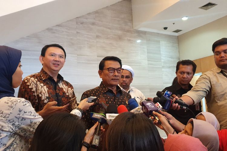 Komisaris Utama PT Pertamina (Persero) Basuki Tjahaja Purnama alias Ahok menyambangi Istana Kepresidenan Jakarta, Selasa (14/1/2020). Ahok bertemu dengan Kepala Staf Kepresidenan Moeldoko.