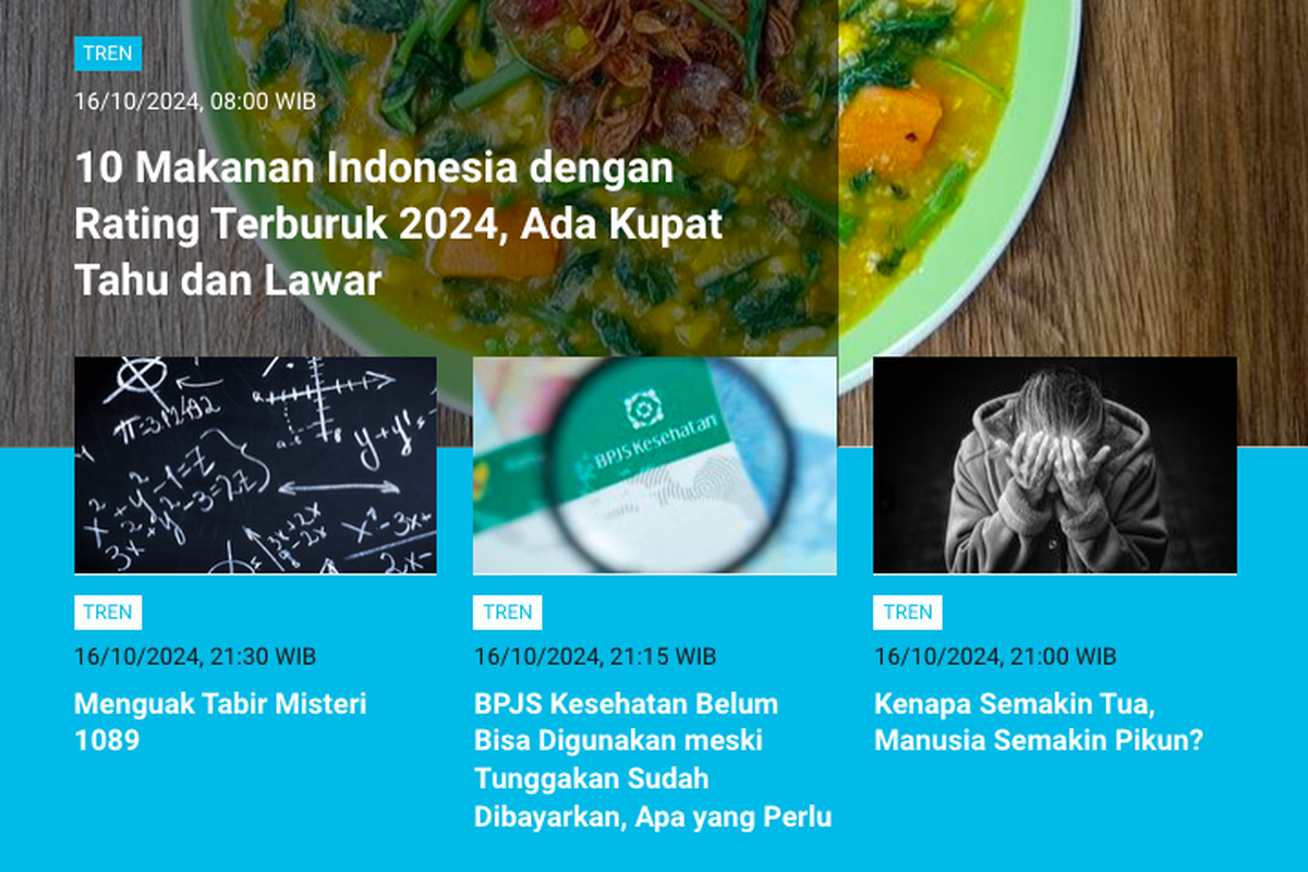 Berita Populer 17 Oktober 2024: Makanan Indonesia rating terburuk 2024 | Info lengkap pelantikan Prabowo-Gibran | Daftar libur ?long weekend? 2025