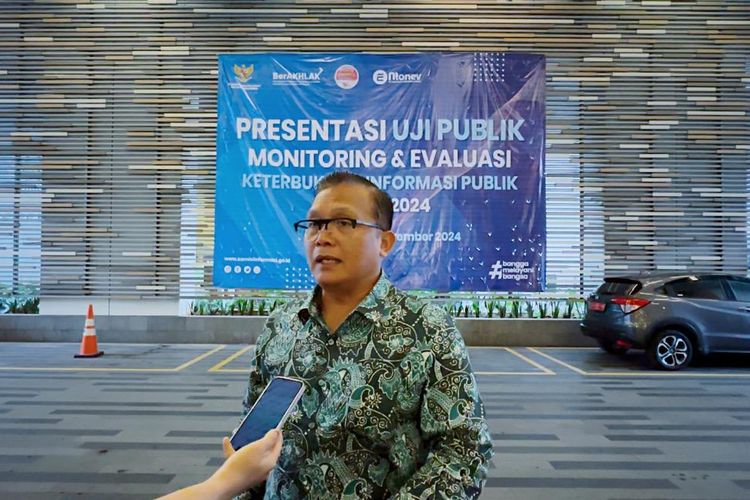 Karorenhukmas BNPT Brigjen Pol Tejo Wijanarko usai melaksanakan Presentasi Uji Publik Monitoring dan Evaluasi Keterbukaan Informasi Publik 2024 di Hotel Grand Mercure Kemayoran, Selasa (12/11/2024).