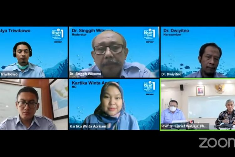 Webinar Food Safety Talk bertema Strategi Menghadapi Penolakan Produk Perikanan Indonesia di Pasar Global di Balai Besar Riset Pengolahan Produk dan Bioteknologi Kelautan dan Perikanan (BBRP2BKP), Kamis (6/5/2021).