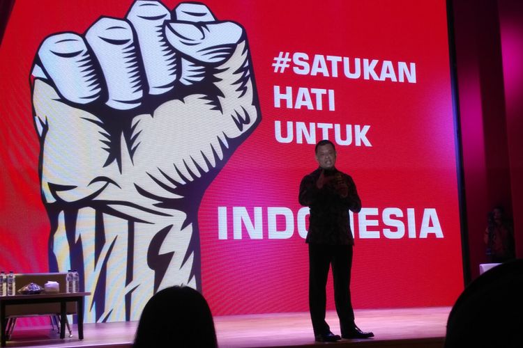 Mantan Panglima TNI Jenderal (Purn) Gatot Nurmantyo di Perpustakaan Nasional, Jakarta, Rabu (25/4/2018).