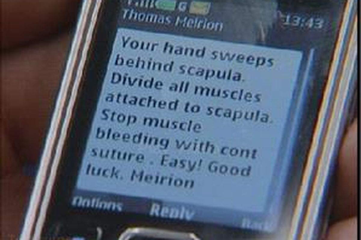 Panduan langkah-demi-langkah amputasi yang dikirimkan via SMS.