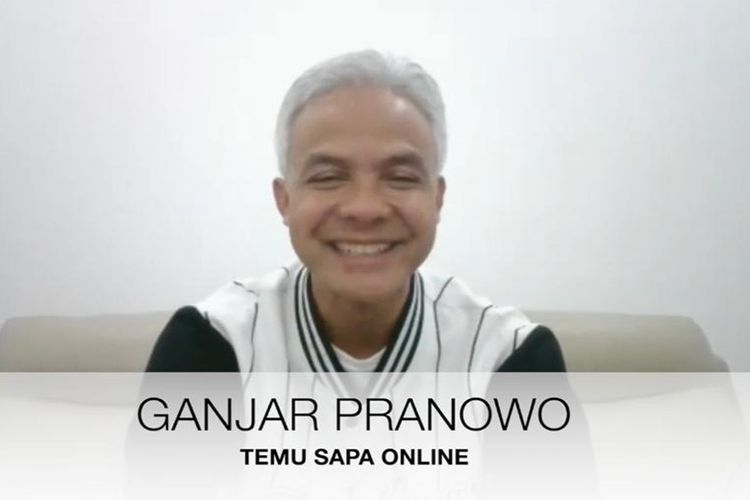 Ganjar Pranowo menyapa Satuan Relawan Ganjarist Swiss secara online.