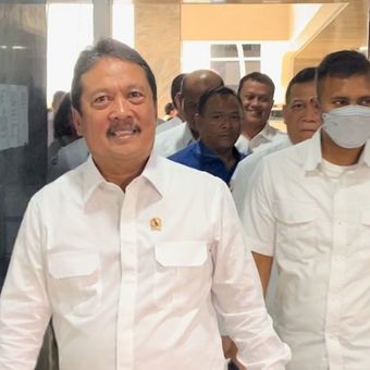 Menteri KP Sakti Wahyu Trenggono saat ditemui di Gedung DPR, Senayan, Jakarta, Kamis (23/1/2025). 