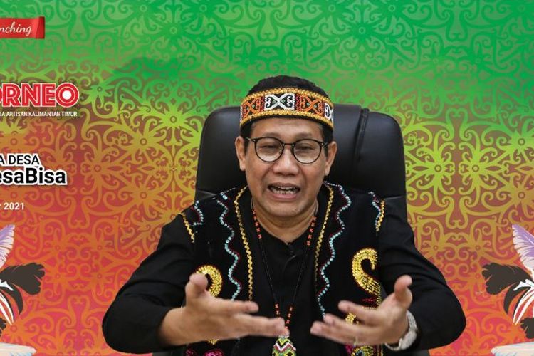 Menteri Desa, Pembangunan Daerah Tertinggal dan Transmigrasi (Mendesa PDTT) Abdul Halim Iskandar meluncurkan Gerakan Nasional Bangga Buatan Indonesia (Gernas BBI) Kalimantan Timur yang mengusung tema GO BORNEO secara virtual, Rabu (1/9/2021).
