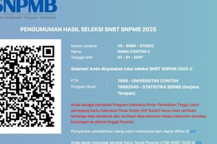 Tampilan Layar SNPMB Kalau Lolos Lolos KIP Kuliah di UTBK SNBT 2025