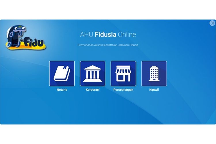 pemerintah telah membuka layanan pendaftaran jaminan fidusia secara online melalui fidusia.ahu.go.id.