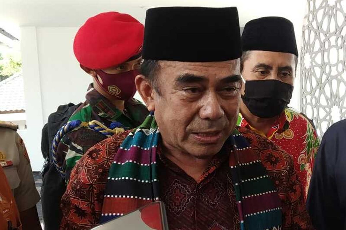 Indonesian Religious Affairs Minister Fachrul Razi at a doorstop interview (17/9/2020)