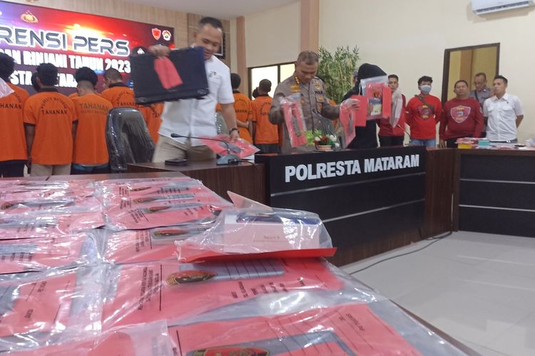 Jumpa pers Polresta Mataram hasil Operasi Jaran Rinjani 2023