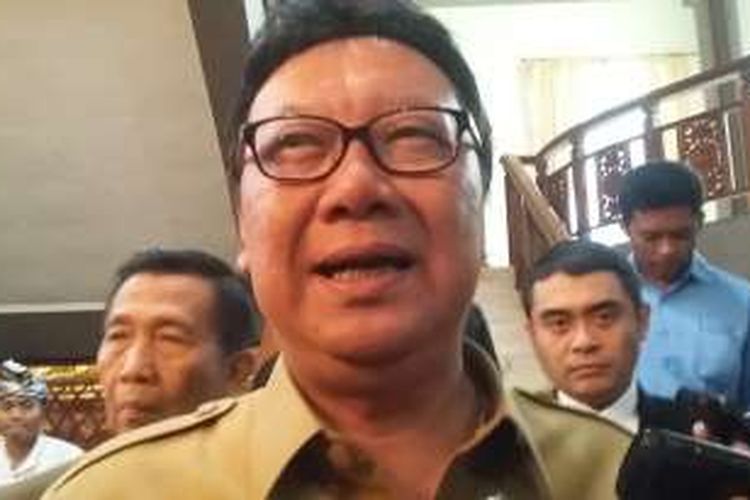 Mendagri Tjahjo Kumolo saat acara Musrenbang Provinsi Bali di Gedung Wiswa Saba Kantor Gubernur Bali, Selasa(12/4/2016).