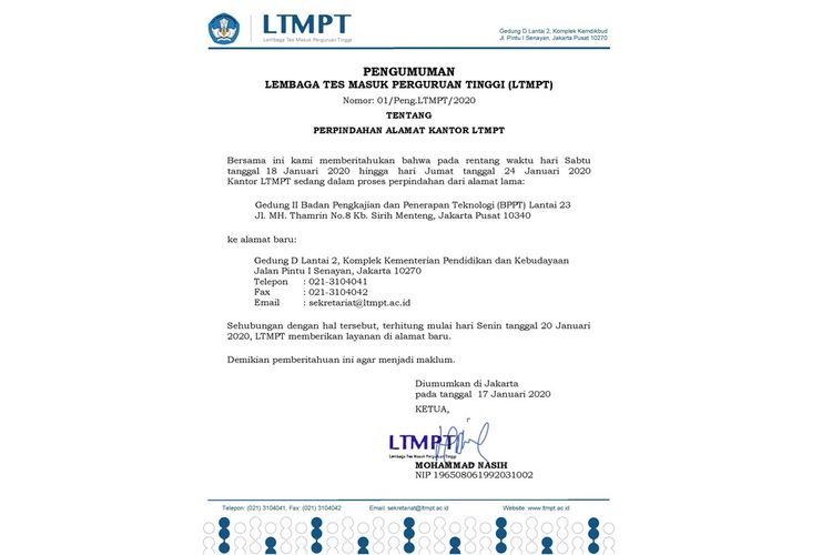 Hoaks penilaian UTBK 2020 atasnamakan LTMPT