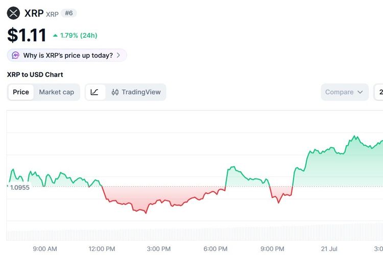Harga XRP Hari Ini 21 Juli 2026 Naik Berkat Aktivitas Derivatif