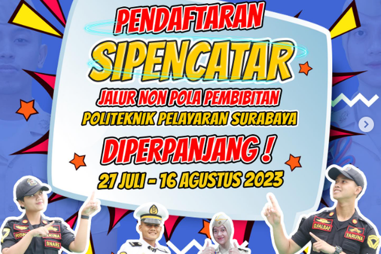Pendaftaran Poltekpel Surabaya salah satu sekolah kedinasan milik Kemenhub masih buka hingga 16 Agustus 2023.