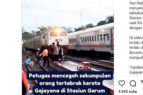 Viral, Video Petugas Tarik Sekumpulan Orang di Peron Stasiun Garum, Blitar karena Hampir Tertabrak KA