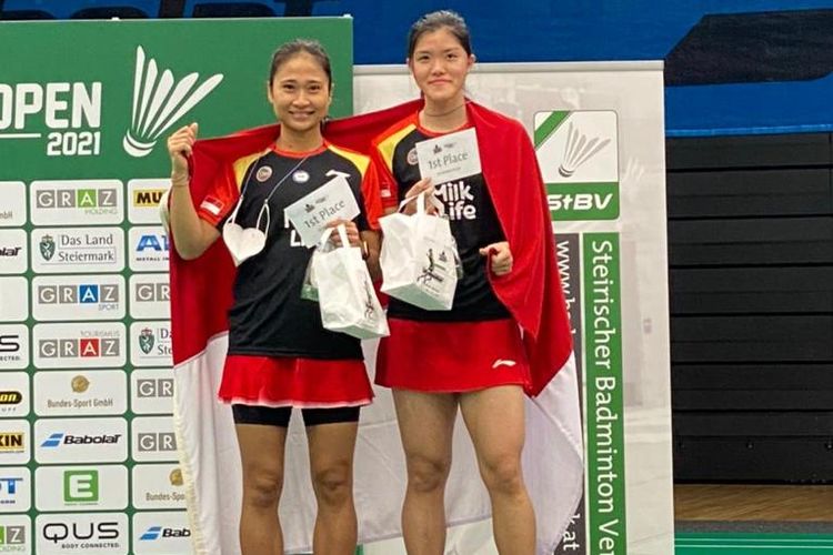 Pasangan ganda putri Indonesia Serena Kani/Ni Ketut Mahadewi Istarani juara Austrian Open 2021. 