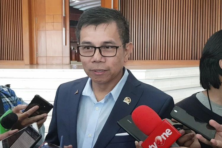 Sekretaris Jenderal Partai Demokrat, Hinca Pandjaitan, di Kompleks Parlemen, Senayan, Jakarta, Kamis (4/7/2019)